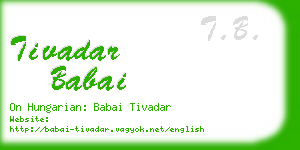 tivadar babai business card